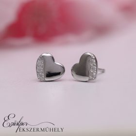 Ezüst szív fülbevaló