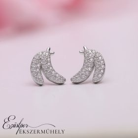 Ezüst banános fülbevaló