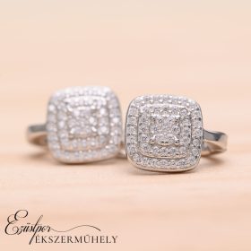 Ezüst cirkónia köves fülbevaló