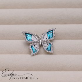 Ezüst pillangós kitűző