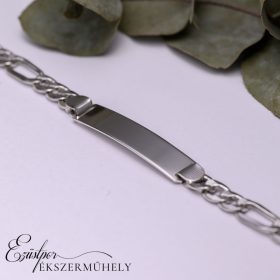Ezüst lapbetétes karkötő