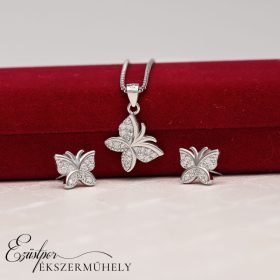 Ezüst pillangós szett