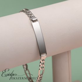 Ezüst lapbetétes karkötő