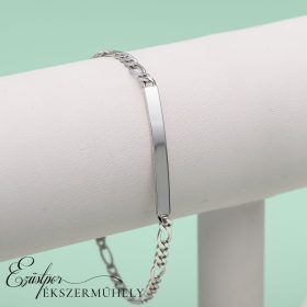 Ezüst lapbetétes karkötő
