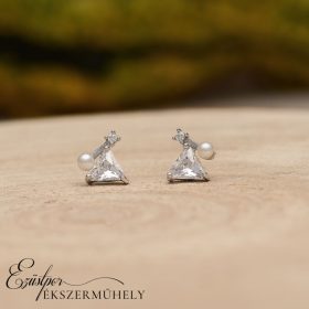 Ezüst cirkónia köves fülbevaló