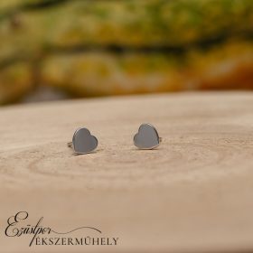 Ezüst szív fülbevaló
