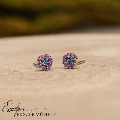 Ezüst cirkónia köves fülbevaló