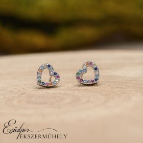 Ezüst szív fülbevaló