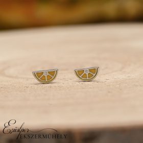 Ezüst citrom formájú fülbevaló