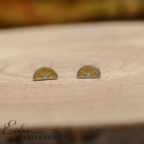 Ezüst citrom formájú fülbevaló