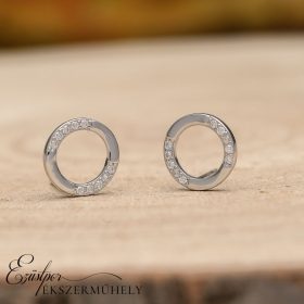 Ezüst kör fülbevaló