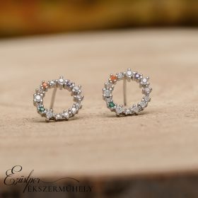 Ezüst cirkónia köves fülbevaló