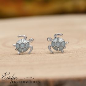 Ezüst teknős fülbevaló