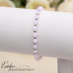 Cérnás, gyöngyös karlánc ezüst gömbökkel