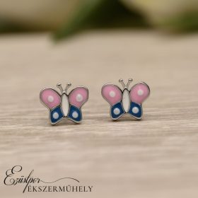 Ezüst pillangós fülbevaló