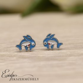 Ezüst delfines fülbevaló