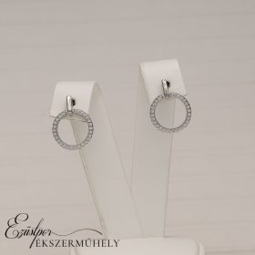 Ezüst cirkónia köves fülbevaló