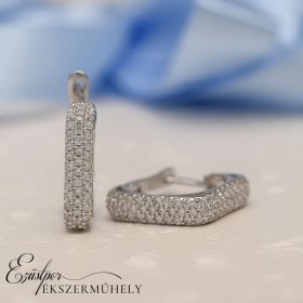 Ezüst cirkónia köves fülbevaló