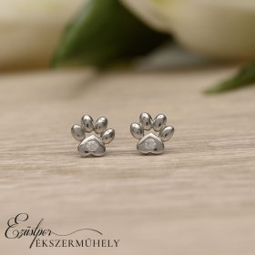 Ezüst tappancsos fülbevaló