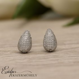 Ezüst cirkónia köves fülbevaló