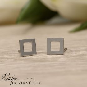 Ezüst négyzet fülbevaló
