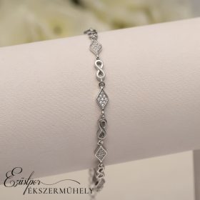 Ezüst cirkónia köves karkötő