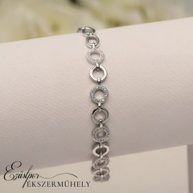 Ezüst kerek szemes karkötő