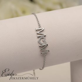 Ezüst MOM feliratos karkötő