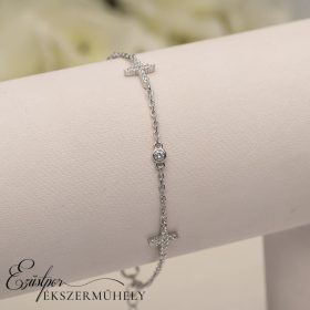 Ezüst keresztes karkötő