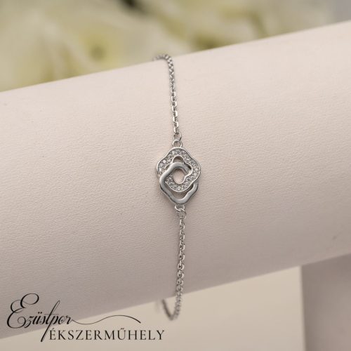 Ezüst van clif mintás karkötő