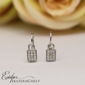 Ezüst cirkónia köves babafülbevaló