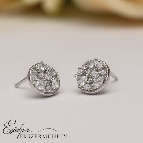 Ezüst cirkónia köves fülbevaló