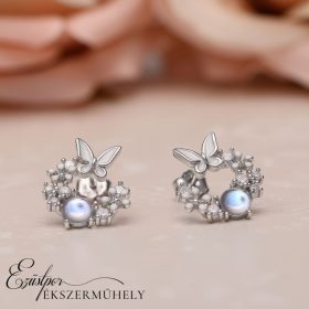 Ezüst pillangós fülbevaló