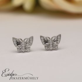 Ezüst pillangós fülbevaló
