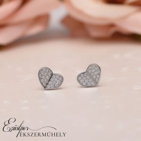 Ezüst szív fülbevaló
