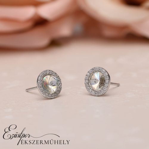 Ezüst cirkónia köves fülbevaló