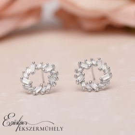 Ezüst cirkónia köves fülbevaló