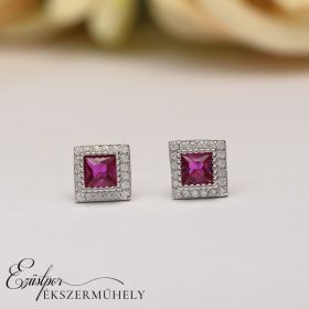 Ezüst cirkónia köves fülbevaló