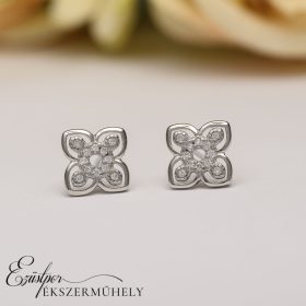 Ezüst cirkónia köves fülbevaló