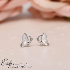Ezüst pillangós fülbevaló