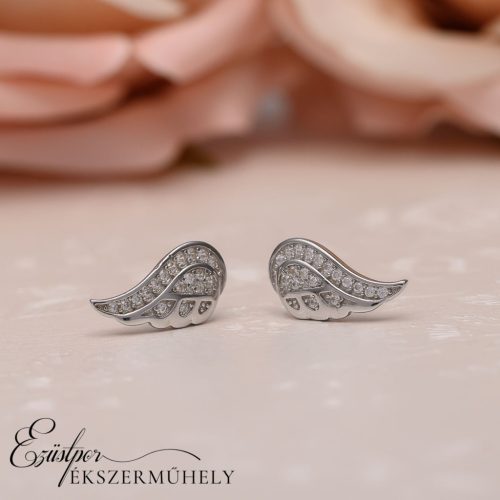 Ezüst angyalszárnyas fülbevaló