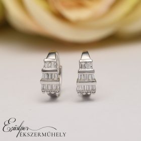 Ezüst cirkónia köves karika fülbevaló