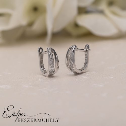 Ezüst cirkónia köves fülbevaló