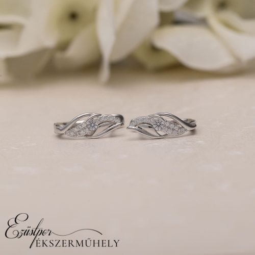 Ezüst cirkónia köves fülbevaló