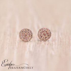   Ezüst swarovski köves fülbevaló pezsgő színű kövekkel