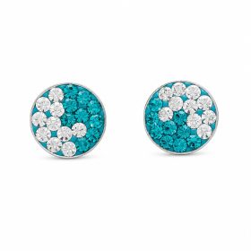   Ezüst swarovski köves fülbevaló fehér-türkizzöld színben