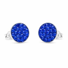 Ezüst swarovski köves fülbevaló királykék színben