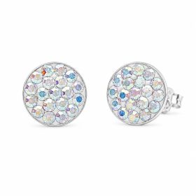 Ezüst swarovski köves fülbevaló színjátszós kövekkel