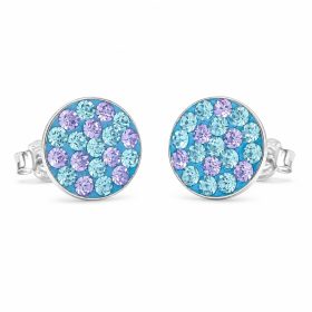   Ezüst swarovski köves fülbevaló kék-lila színű kövekkel