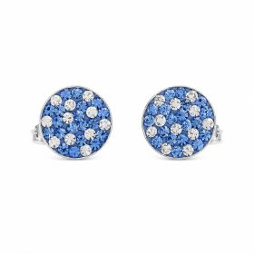   Ezüst swarovski köves fülbevaló kék-fehér színű kövekkel